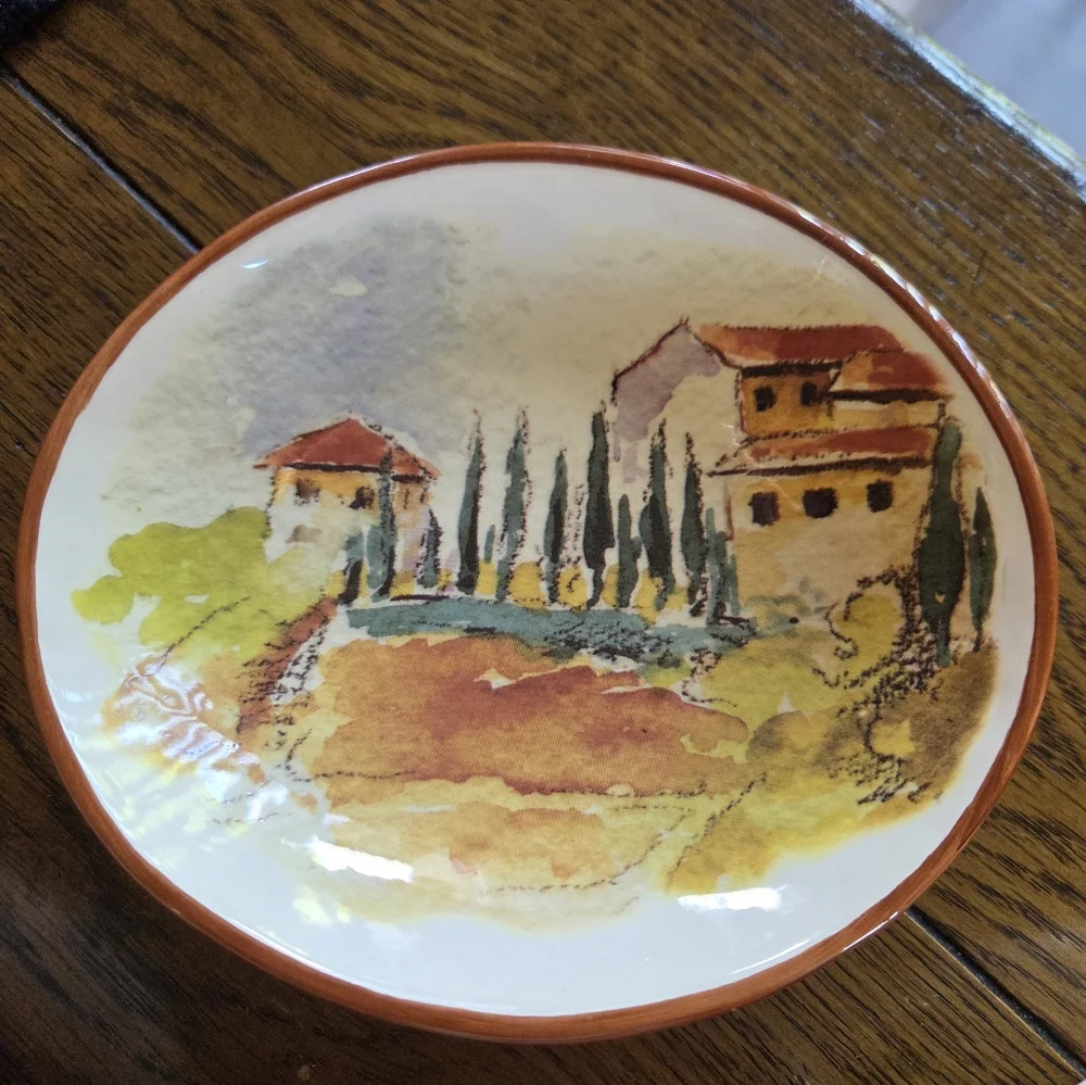 Williams Sonoma Tuscan Landscape Oval Appetizer Dishes